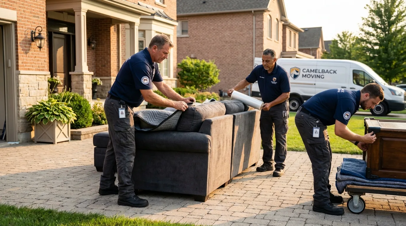 Large estate moving crew wrapping furniture in Madison Heights, VA